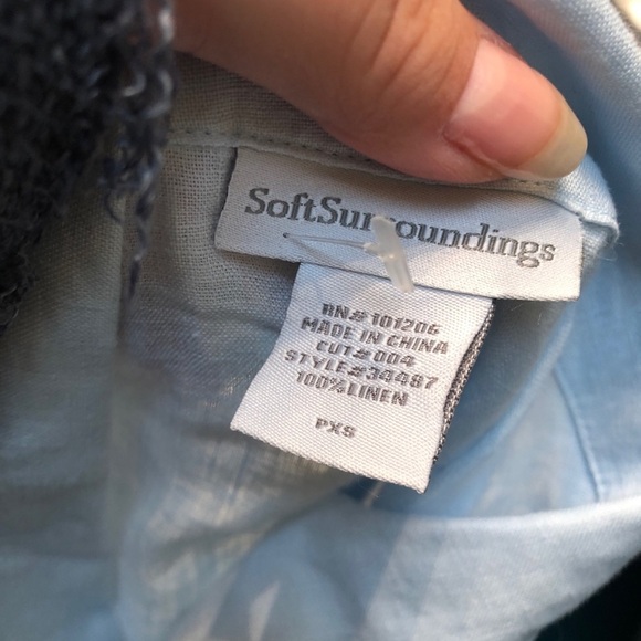 NWOT SOFT SURROUNDINGS LINEN BUTTON DOWN TUNIC - Picture 4 of 5